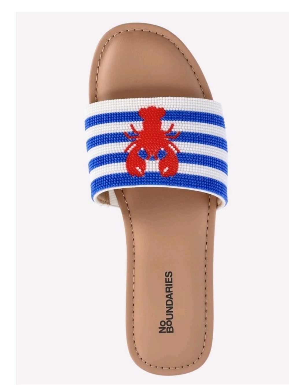 No Boundaries Women's Beaded Slide Sandals
